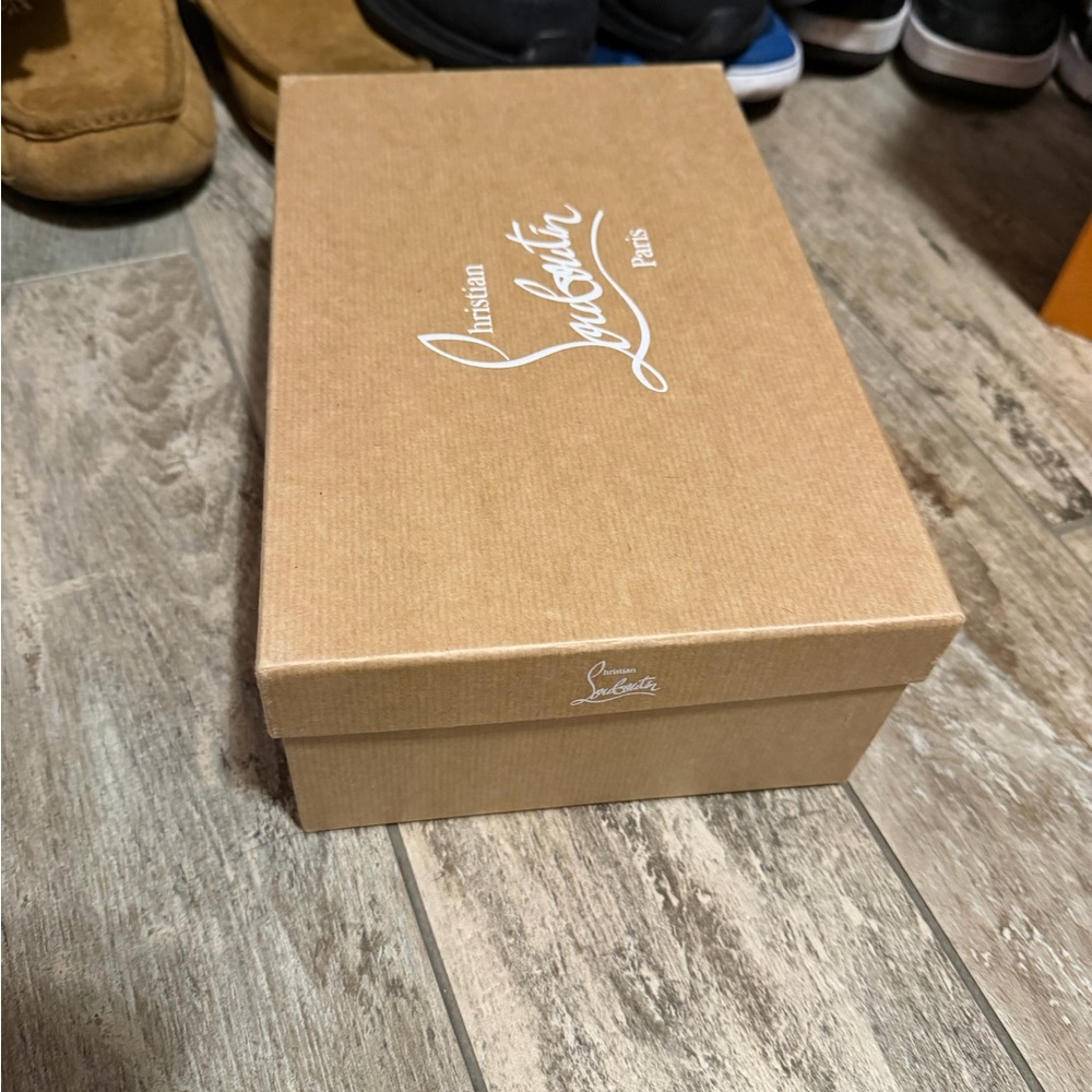 Christian Loubotin Tan Shoe Box